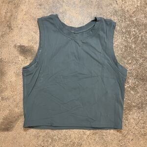 Paragon Fitwear Sleeveless Gym Tank Crop Top Medium Teal Dusty Blue